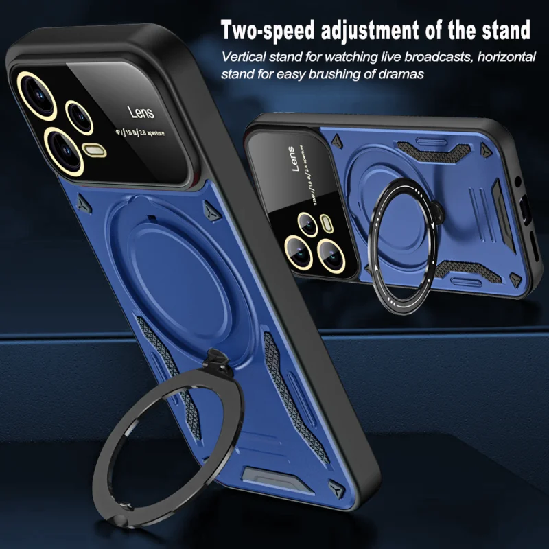 Armor Shockproof Phone Case With Stand Holder And Lens Protector_voghion.com