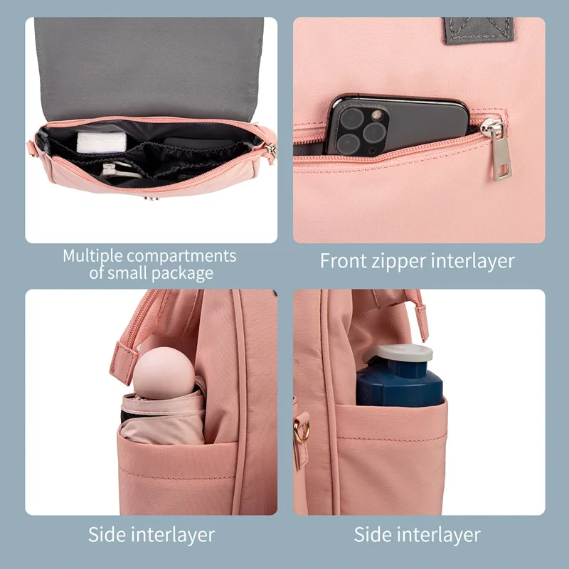 Lequeen Fashion Mummy Maternity Nappy Bag Large Capacity Nappy Bag Travel Backpack Nursing Bag for Baby Care Women's Fashion Bag 3