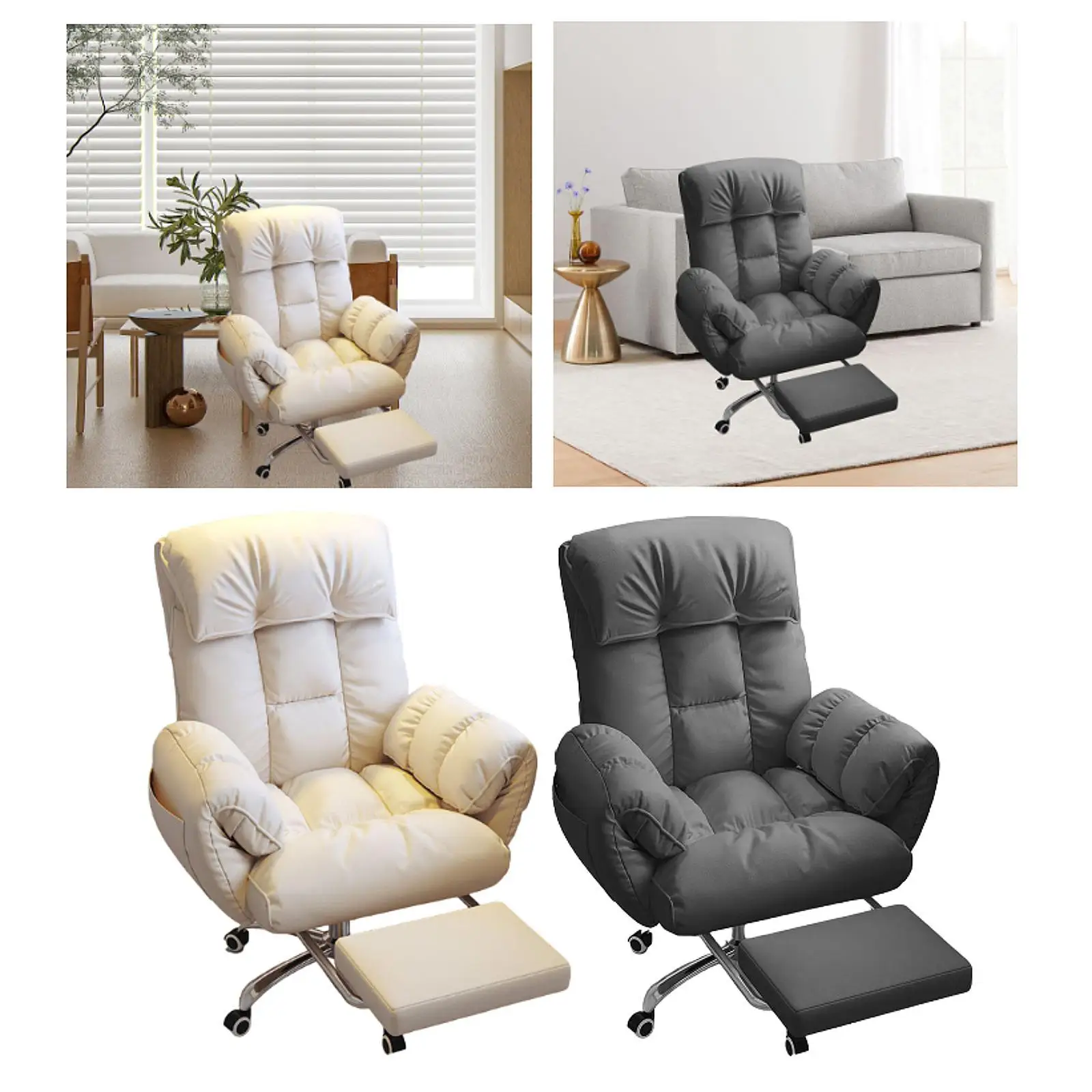 Lazy Computer Chair Office Chair Soft Silent Wheels Big and Tall Side Pockets Lazy Computer Chair Office Chair Soft Silent Wheels Big and Tall Side Pockets