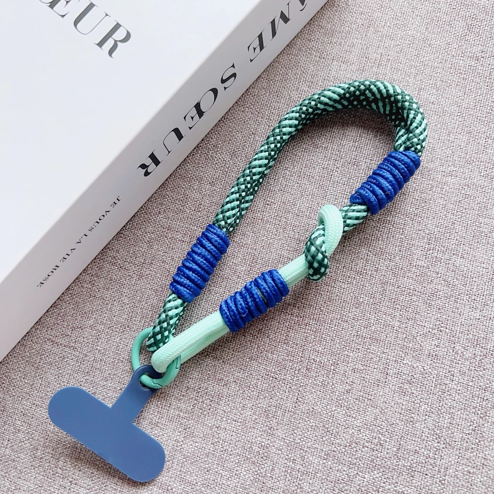 IN Korea Universal Geflochtene Kurze Handy Lanyard Strap Hängende Kette Ring Schnur mit Patch Handgelenk Strap Handy Abnehmbare – Detail 14