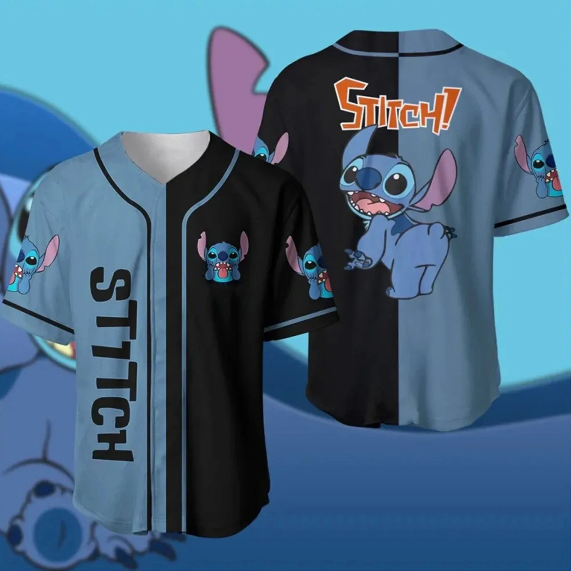 Disney Stitch Outdoor Sports Rugby Quick Dry Shirt Boys and Girls Neutral T-shirt 3D Printed High Quality Trendy T-shirt 4