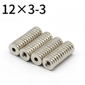 10/20/50Pcs 12x3-3 Neodymium Magnet 12mm x 3mm Hole3mm N35 NdFeB Round Super Powerful Strong Permanent Magnetic imanes 12x3Hole3