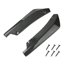 Universal Car Bumper Lip Spoiler & Diffuser Scratch Protector with Carbon Fiber Winglets (Carbon Fiber)