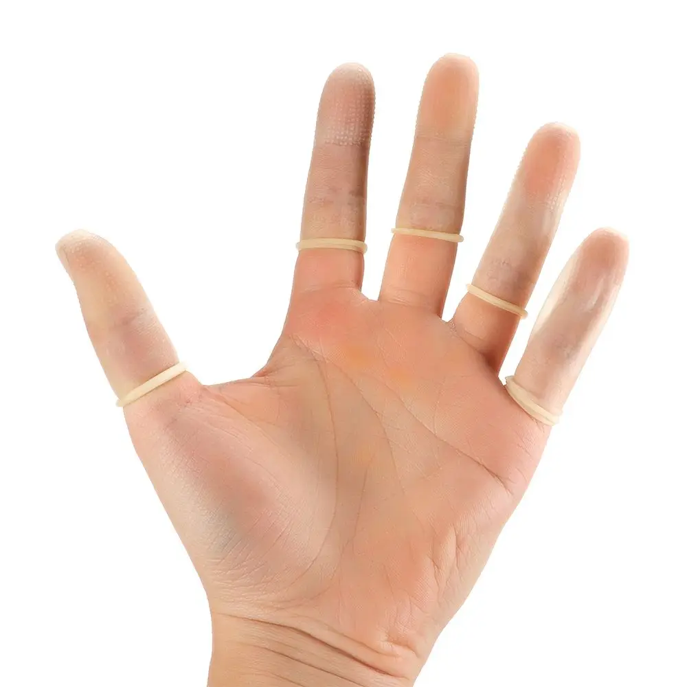 Cleaning Accessories 100PCS Natural Latex Nail Art Tool Finger Cover White Finger Cots Rubber Gloves Protector Gloves