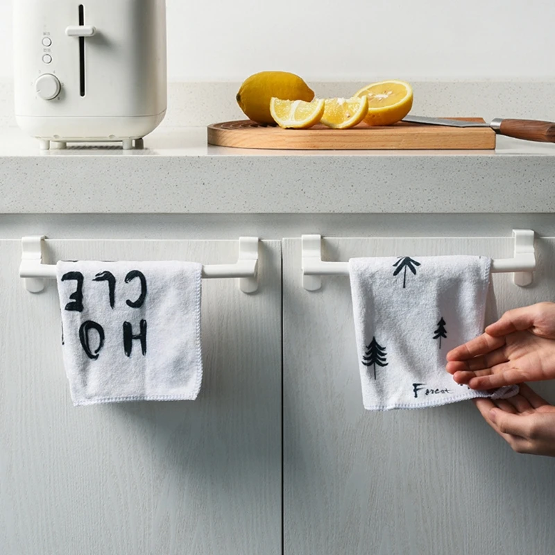 Towel Rack Over Door Hanging Holder for Bathroom Kitchen Cabinet