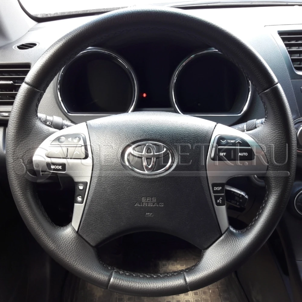 Оплетка на руль &quotToyota Highlander&quot (Тойота Хайлендер) для кожаного руля - черная