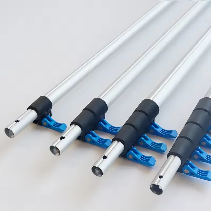 telescopic pole aluminum telescopic pole with spring button lock