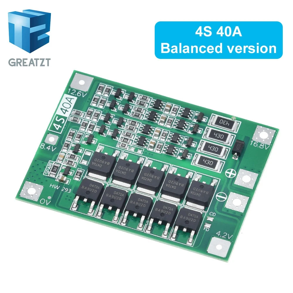Enhanced Lithium Battery Charger Protection Board with Balance Function, 40A-60A Capacity