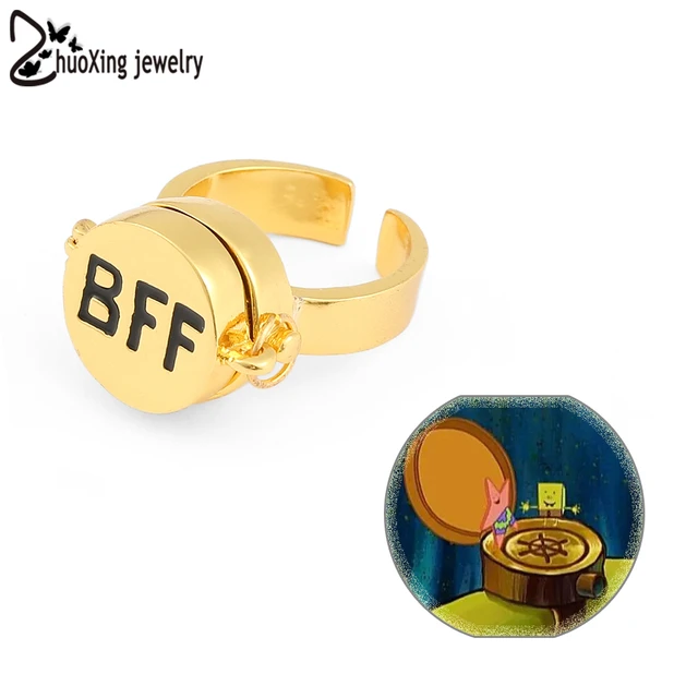 BFF Best Friend Forever Ring Cute Cartoon Trendy Friendship Open Adjustable  Rings For Friend Gifts Anime Jewelry Accessories - AliExpress