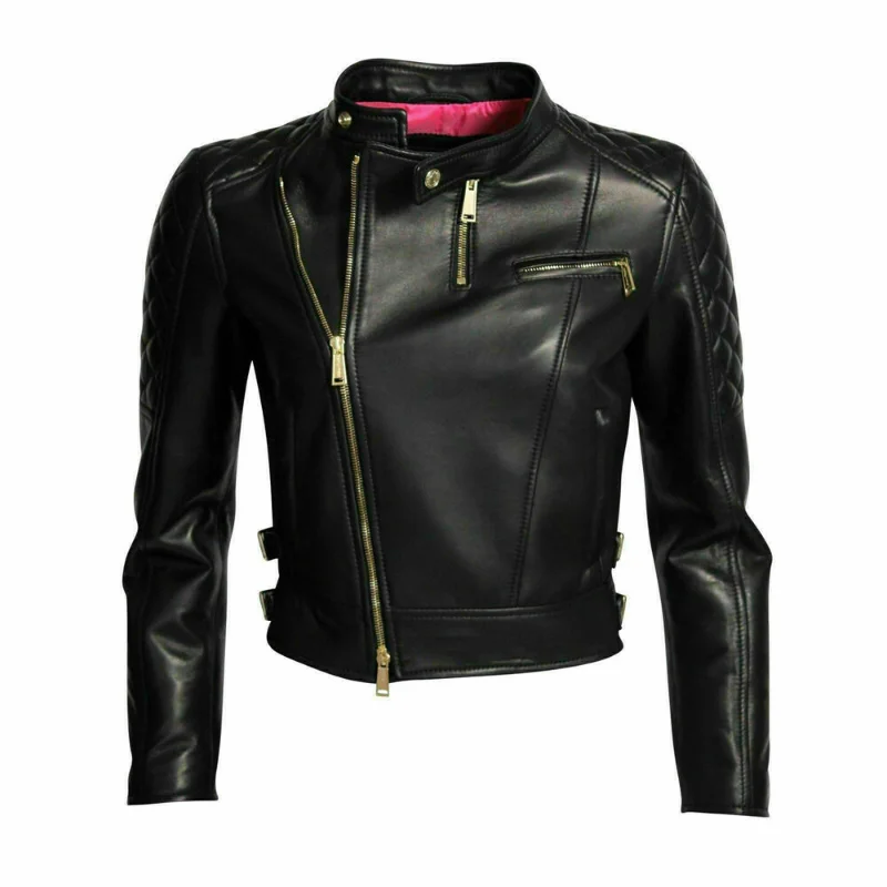 цена Leather Jacket Women Black Modern Motorcycle Genuine Lambskin Slim Fit Casual