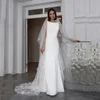 Modern Crepe Mermaid Wedding Dress Belt Women Backless Brides Wedding Party Wear Boho Bridal Dress vestidos de novia  Customized 1