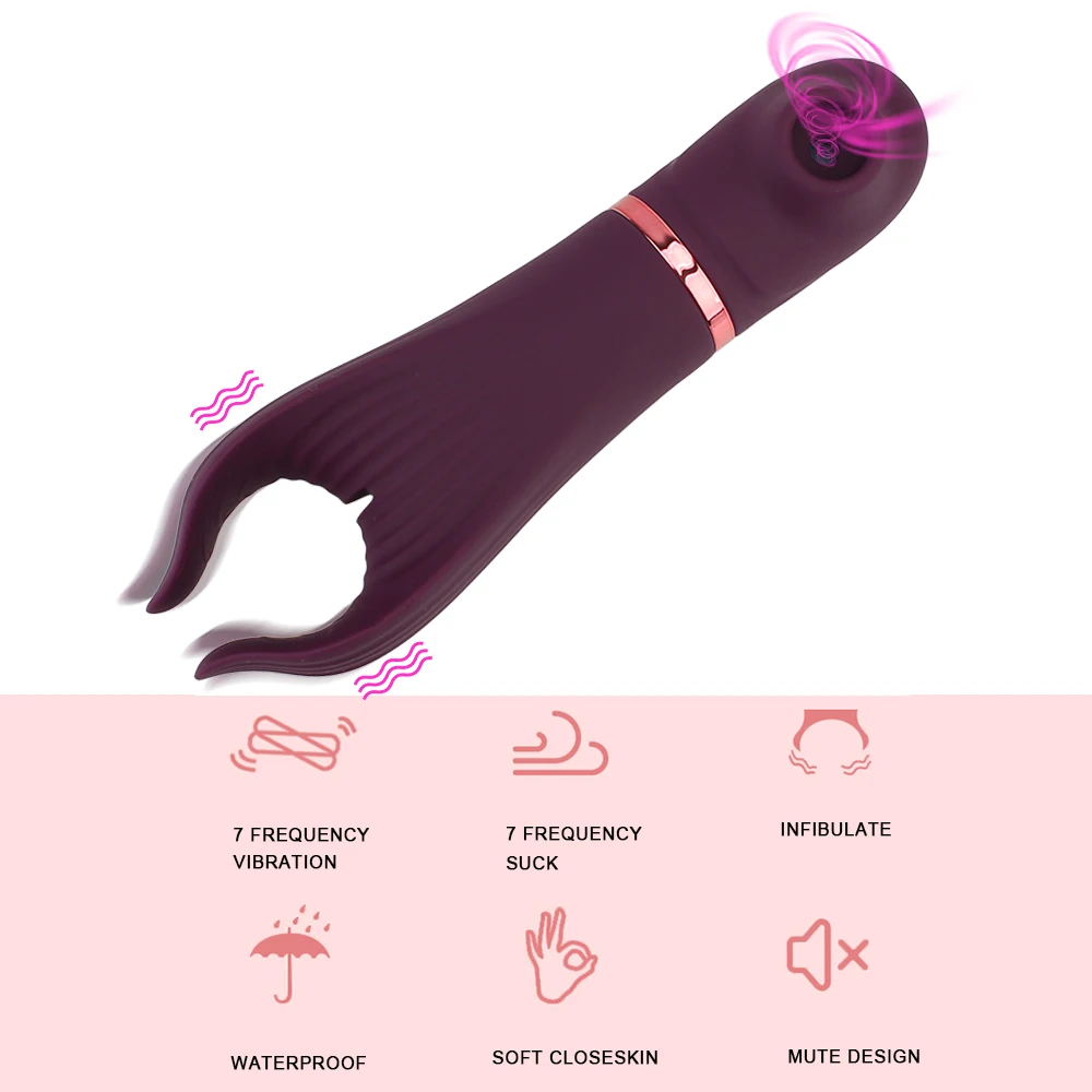 IN 1 2 Morsetti per capezzoli Vibratori succhiatori per donne Clitoride Sucker Ingrandimento del seno Giocattoli anali Masturbatore femminile_voghion.com