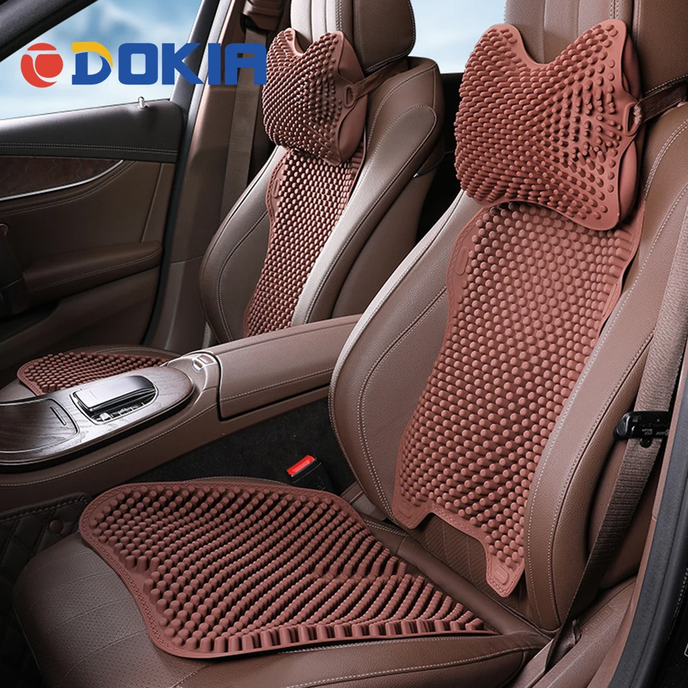 Silica Gel Car Massage Lumbar Support Neck Cushion Headrest Pillow Cool