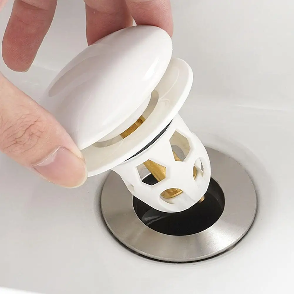 

Press Bounce Basin up Drain Filter Bathroom Shower Sink Filter Plug Hair Catcher Sink Strainer Bath Stopper Bathtub Stopper