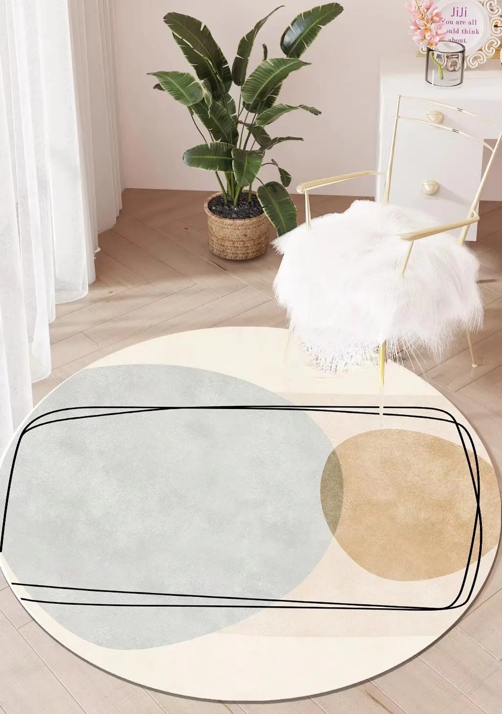 Nordic Concise Round Mat Soft Carpets for Living Room 200x200 Cloakroom Area Rug Child Friendly Bedroom Decor Washable Foot Mat 3