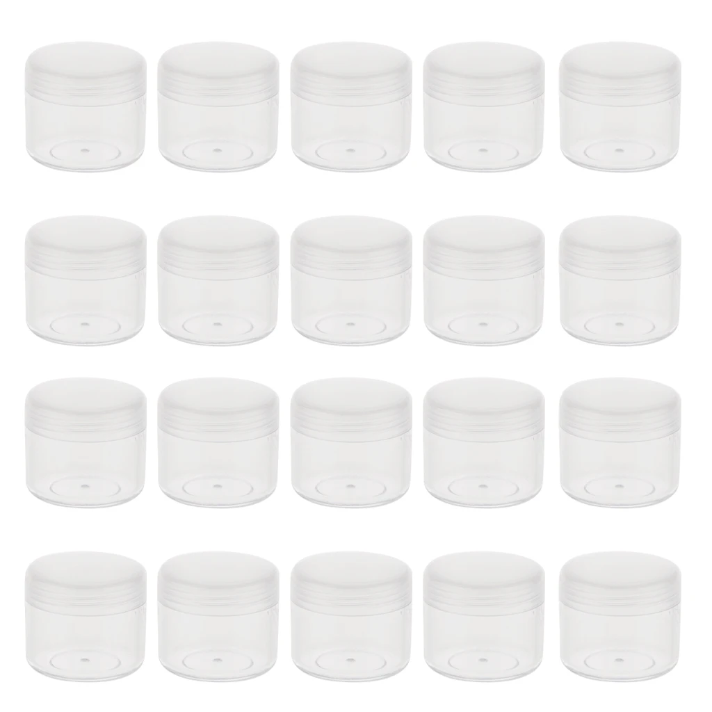 

Small Plastic Cosmetic Cream Jars Pots Empty Cosmetic Containers with Lids 20g