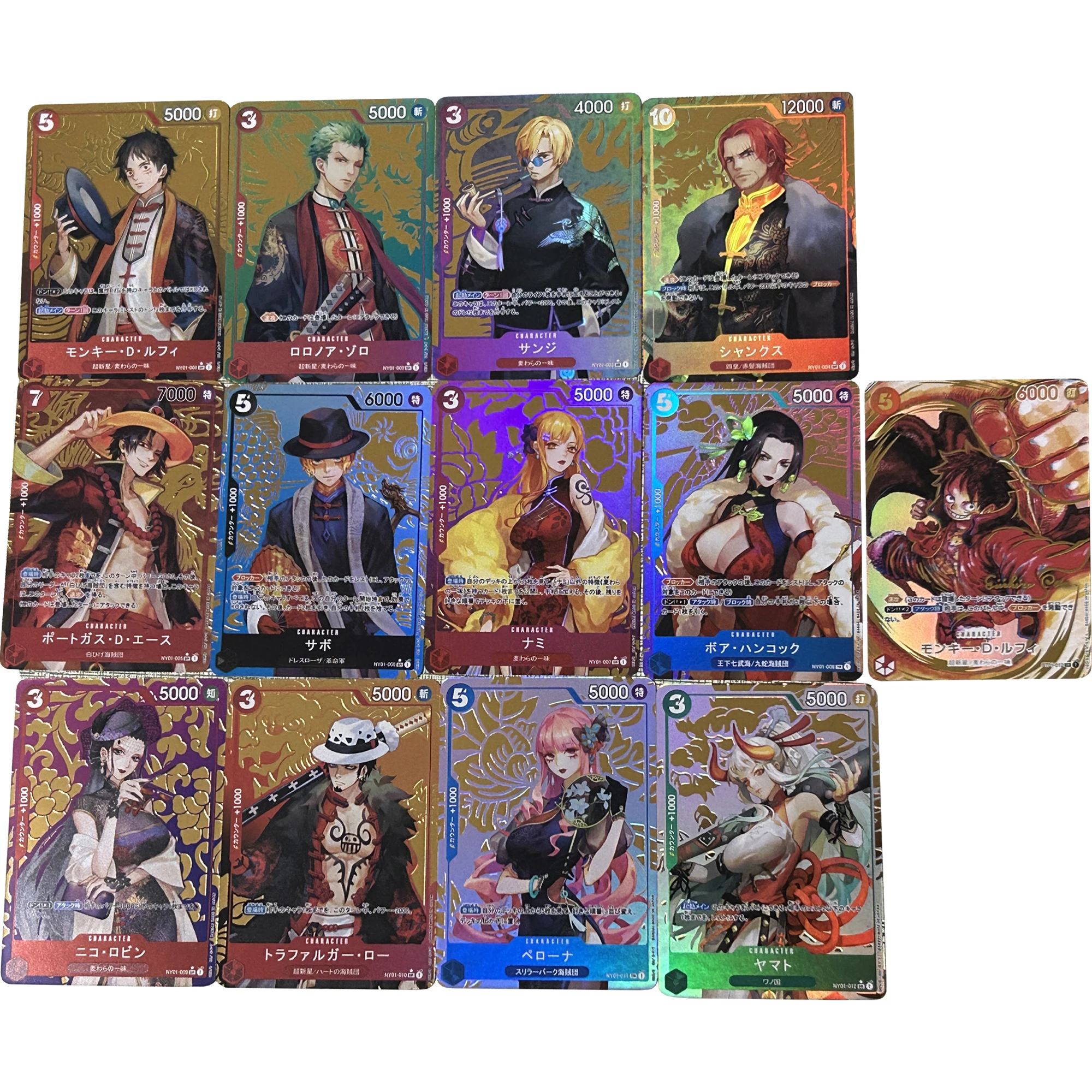

13 шт./набор, Новогодняя Коллекция классических игр, Luffy Zoro Ace Sabo Shanks Flash Card OPCG