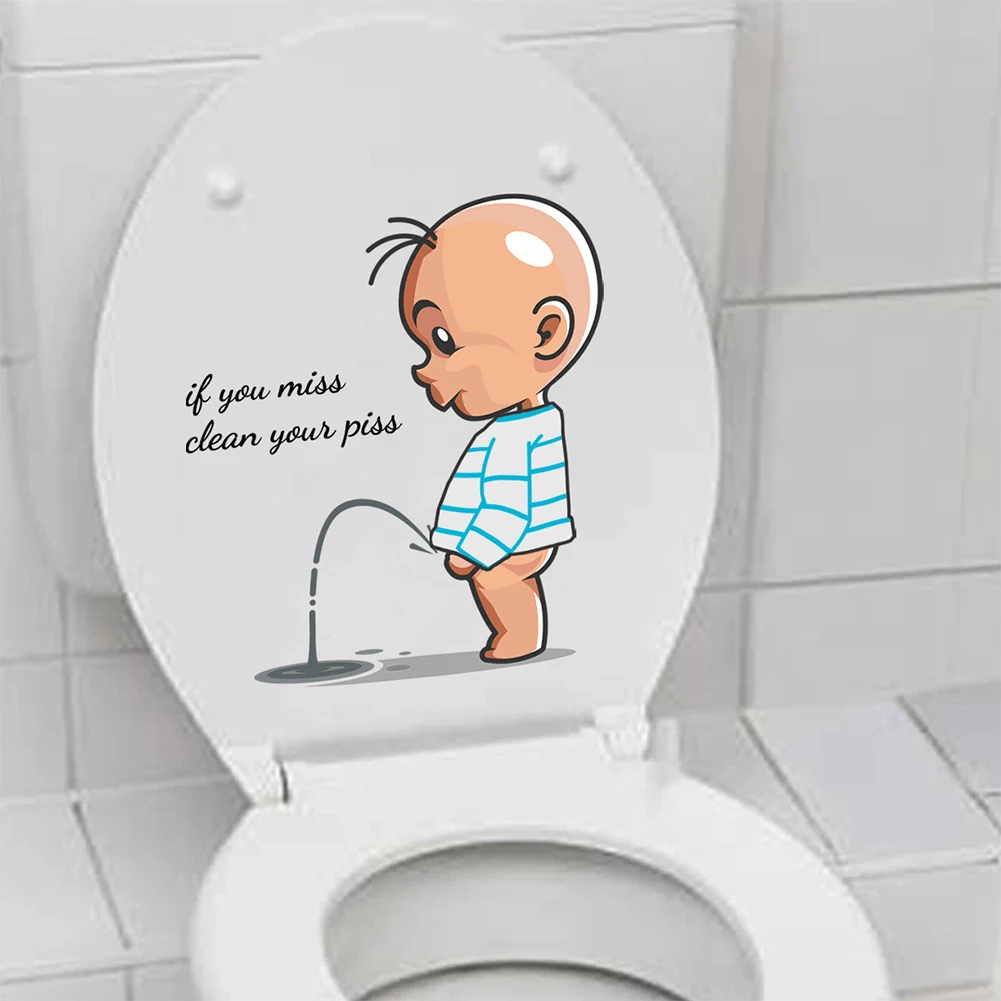 WC-Toiletten Aufkleber Baby So nicht-Tür-Bad-Toilette-Cartoon