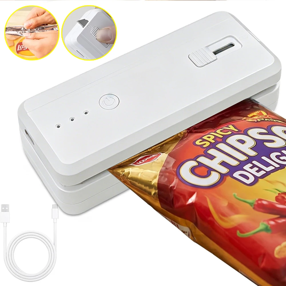 Mini Heat Sealer Handheld Plastic Bag Sealing Machine Rechargeable Food Packaging Heat Sealer Thermal Bags Sealing Machine 1