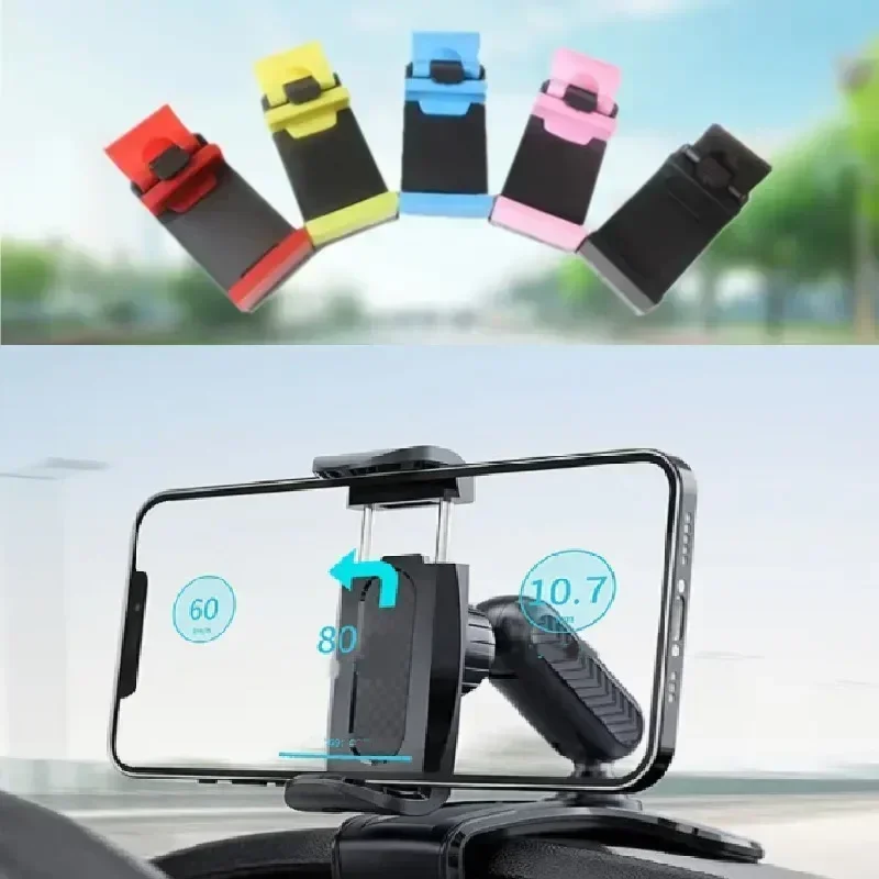 Compact Steering Wheel Phone Mount - Portable Smartphone Holder Clip