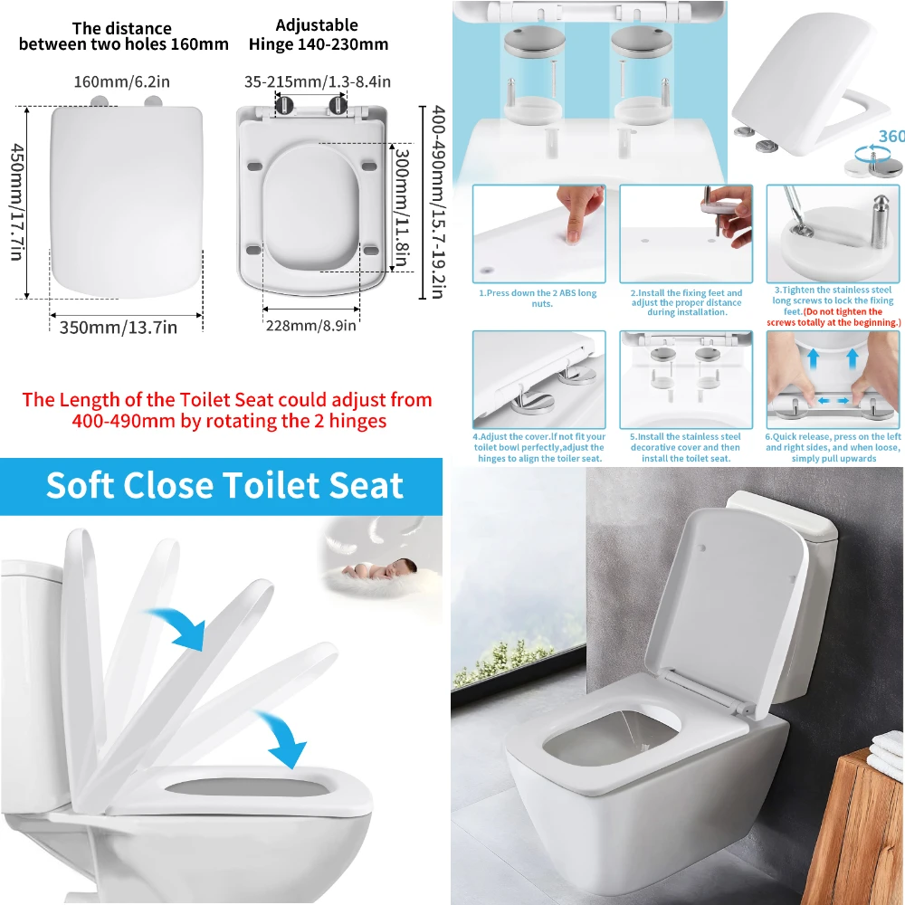 Toilet Seat Slow Close Adjustable Hinges For Bathroom Fixture, toilet seat accessories,toilet hinge replacement