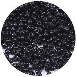 Bulk Pack of Glass Seed Beads for DIY Crafting and Ornament Making (Black)