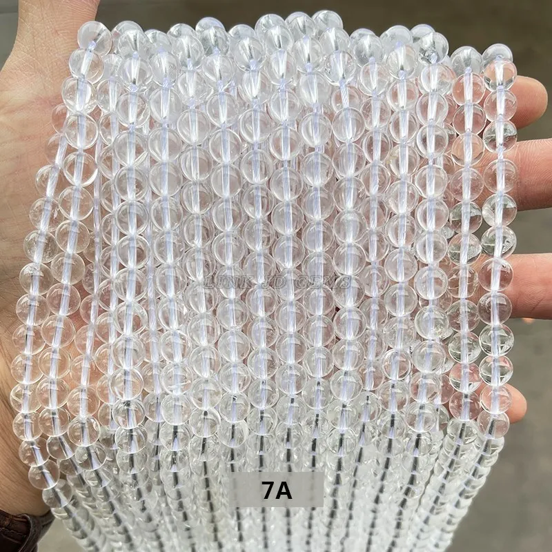 Perline Di Pietra Di Quarzo Cristallo Di Rocca Naturale