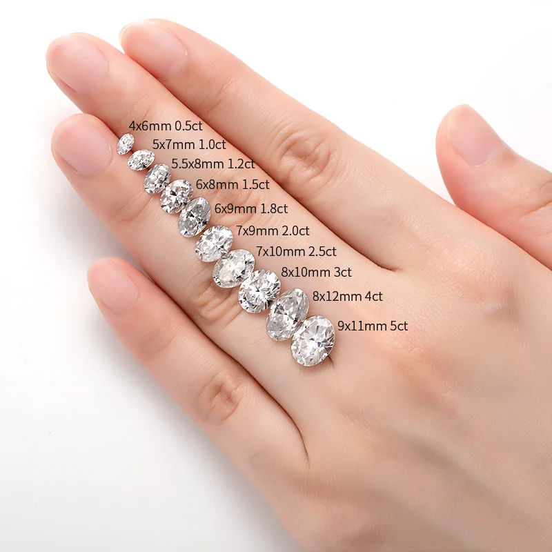 Muslimfree Cintura Def Vvs1 Ovale Taglio Brillante Moissanite Sciolto Con Certificato Gra 100% Moissanite Diamod Test Positivo