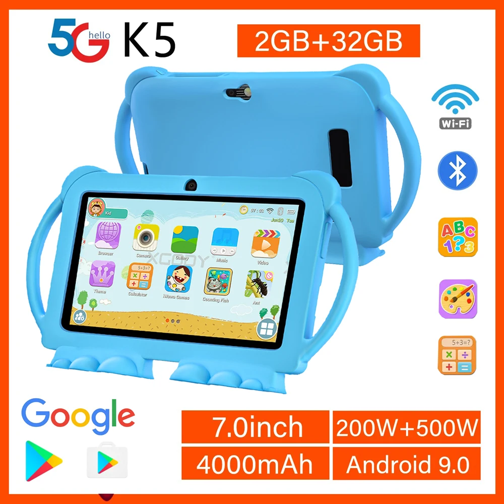 2024-nuovo-bdf-7-pollici-android-90-tablet-per-bambini-google-play-32gb-rom-protezione-in-silicone-bluetooth-5g-wifi-tablet-regali-per-bambini