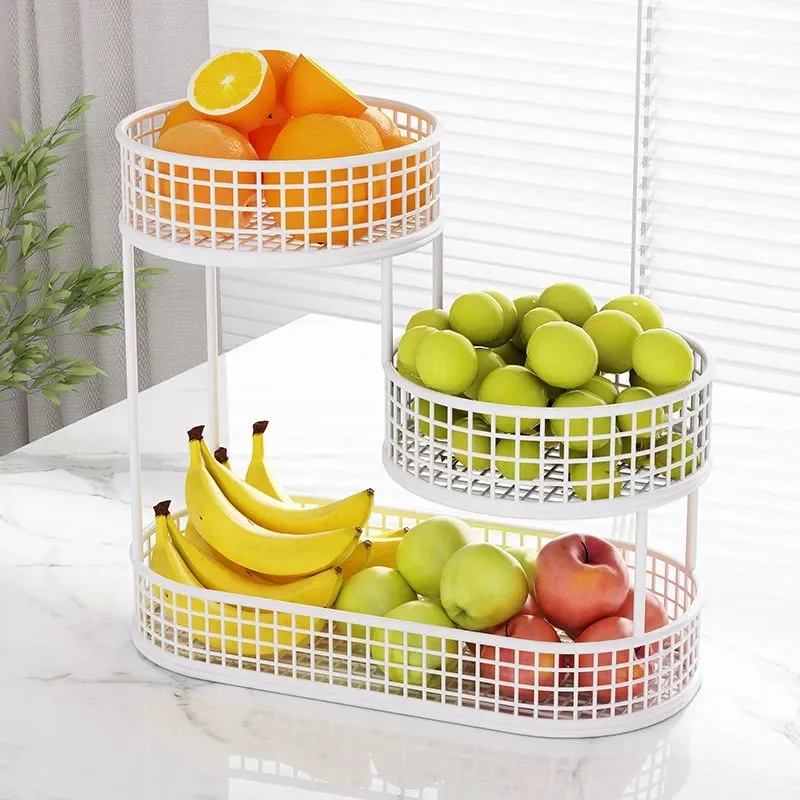 3 Tiers Countertop Fruit Basket,Portable Fruit Bowle Basket Kitchen Organizer Storage & Dining Room Fruits Vegetable Snacks 2