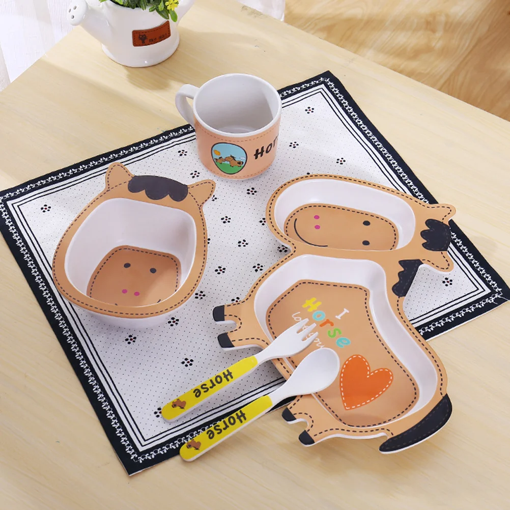 

Plate Child Ornament Cowgirl Party Decorations Bamboo Fiber Cartoon Kids Cup