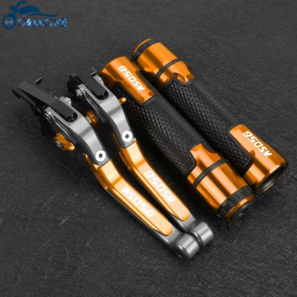 

FOR 950SM 950 SM 2007 2008 2009 Motorcycle Accessories CNC Adjustable Brake Clutch Levers Handlebar knobs Handle Hand Grip Ends