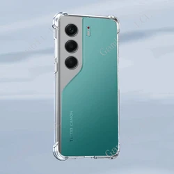 Universal Back Ring Holder Bracket TPU Soft Phone Case Cover - Camon 40 Pro 4G (TPU Case Clear)