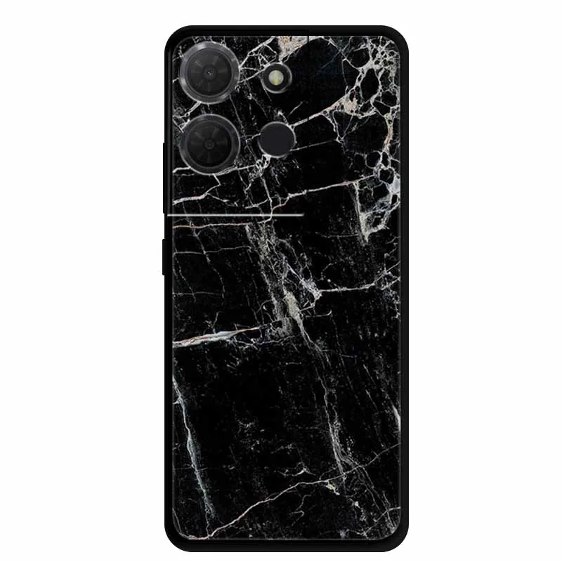Stylish Black Marble Silicone Phone Cover - Fashionable and Protective TPU Shell