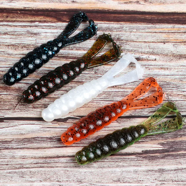 WALK FISH 6PCS Diver Grub Soft Fishing Lure Twin Tail Salted Tpr