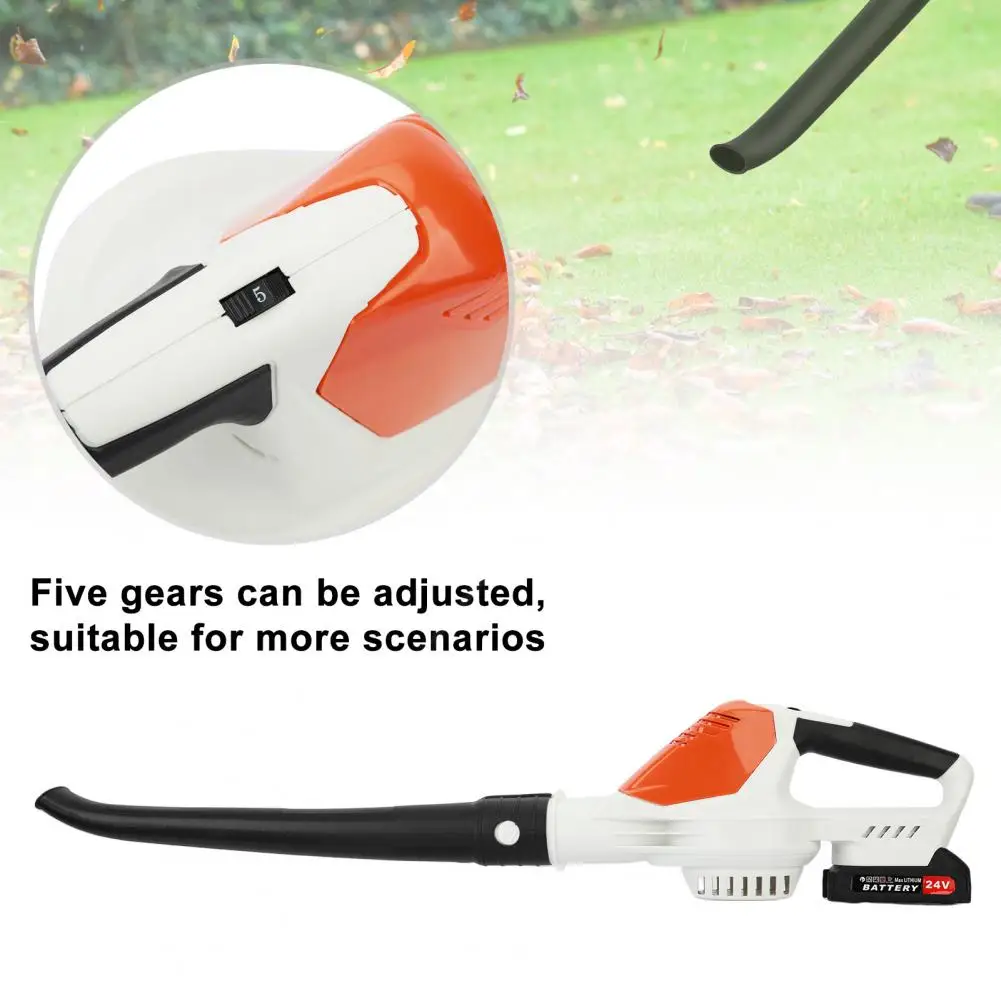 Cordless 24V Electric Leaf Blower with 2 Batteries & Charger 4