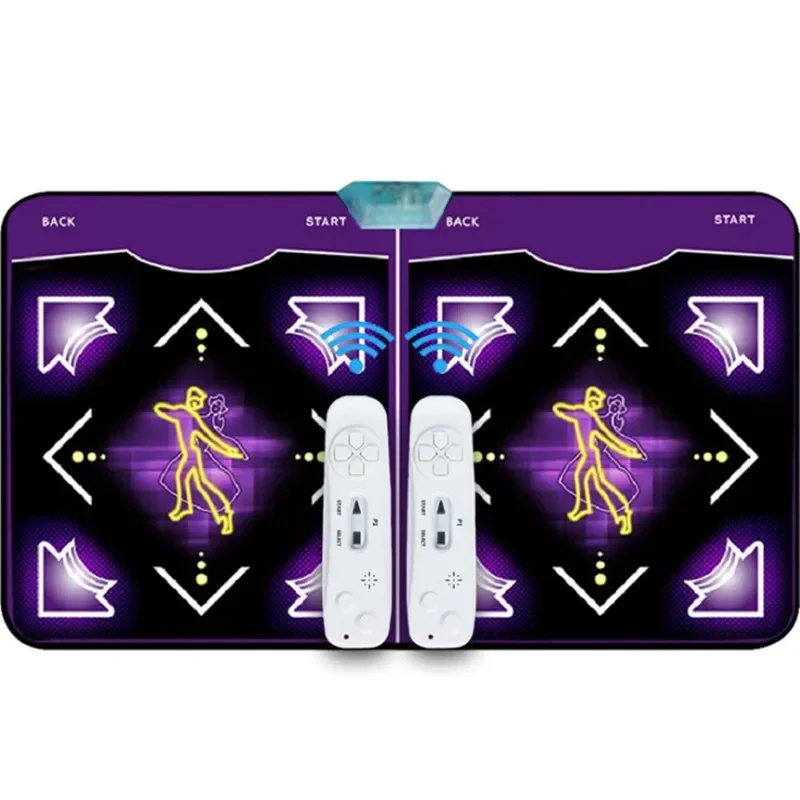 Somatosensory Game Double Wired Dance Mat Yoga Jogging Games Aerobics Sports Computer TV Dual Use with 2 Gamepads Blanket 11mm