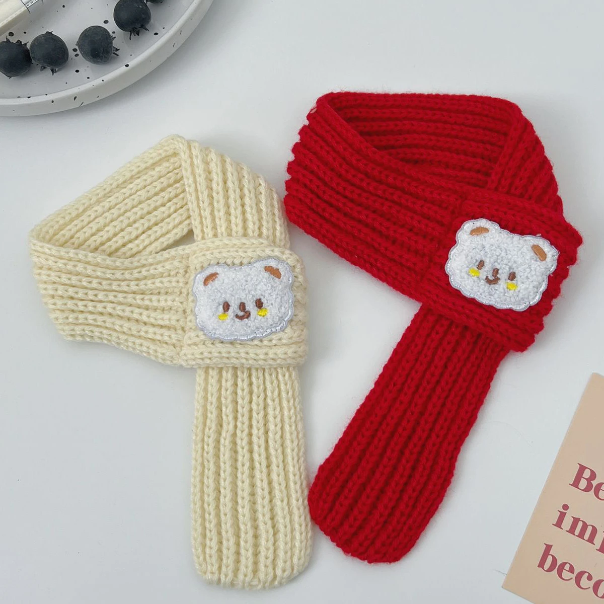 

Pet Christmas Scarf Cat Dog New Year Red Bear Warm Scarf Pet Winter Knitted Scarf Cat Collar Puppy Accessories Bow Ties for Dogs