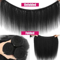 Mèches brésiliennes 100% naturelles crépues et lisses, cheveux bruts vierges non traités, Extensions de cheveux, livraison en 2 à 5 jours, 12A 5