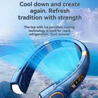 2024 New Outdoors Portable Halterneck Fan USB Handheld Silent Multi-function Bladeless Mini Electric Hanging Neck Fan 2