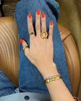 Uworld Top Quality Geometric Wide Stainless Steel Ring 18K Gold Color Waterproof Fashion Minimalist Statement Charm Jewelry Wome - Image 5