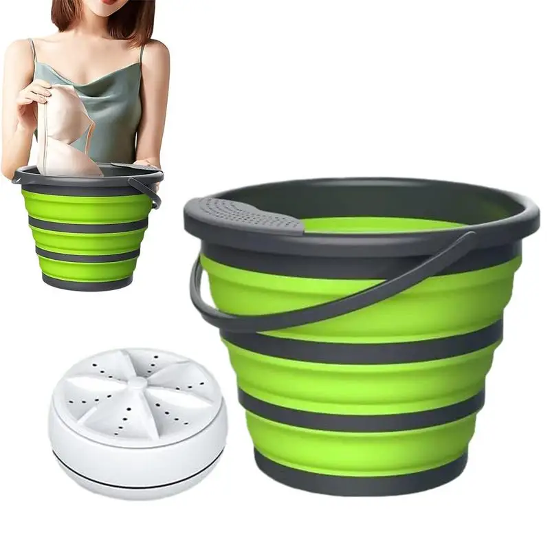 Mini Lavatrice Pieghevole 10L Ad Ultrasuoni E Pulizia A Turbina Mini Lavatrice 24W Usb Powered Small Washer Compact