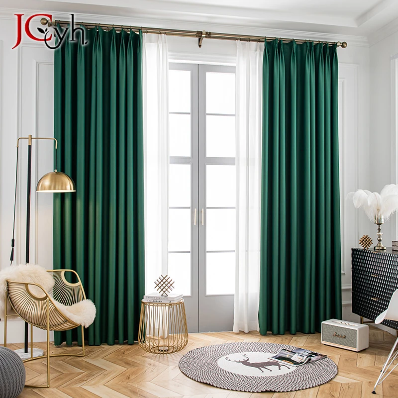 JCyh Luxury Blackout Curtains for Living Room Bedroom Ready made Blinds