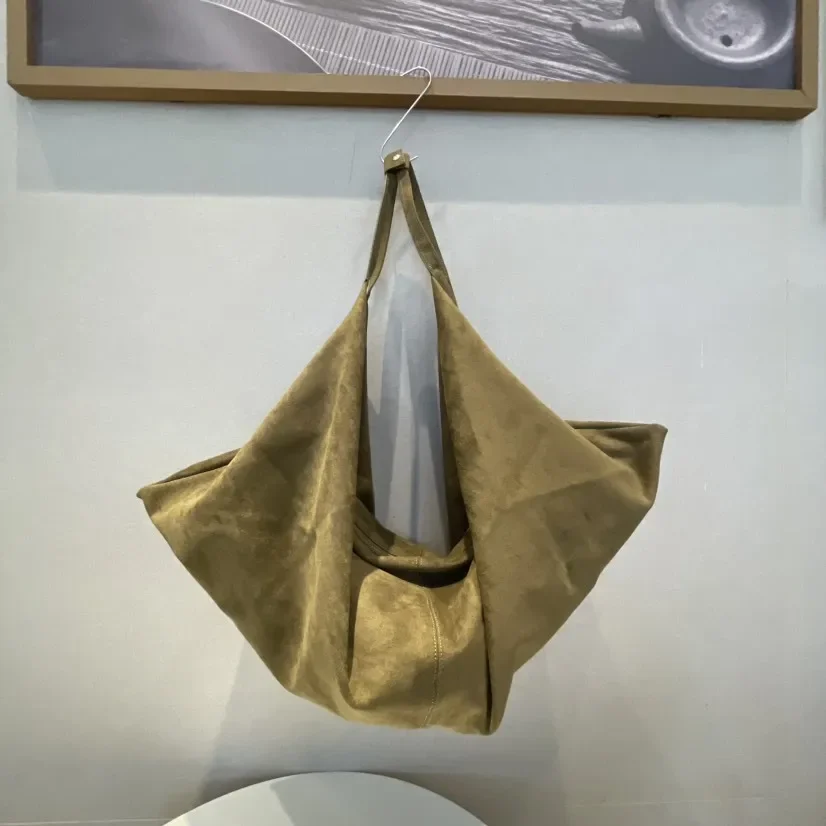 2024 New Autumn and Winter High-end Suede Frosted Tote Bag Commuting Retro One-shoulder Hand-held Armpit Bag for Women
