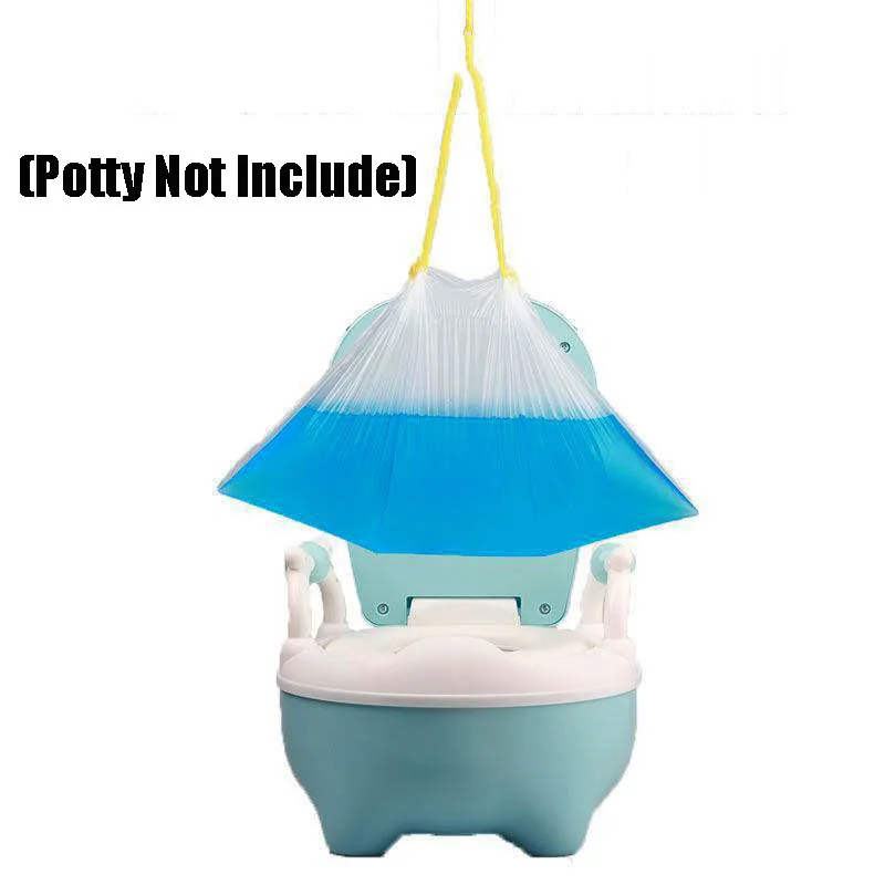 50/100Pcs Universal Potty Liners Disposable Infant Baby Training Toilet Seat Bin Bags With Drawstring Travel Potty Cleaning Bag 4