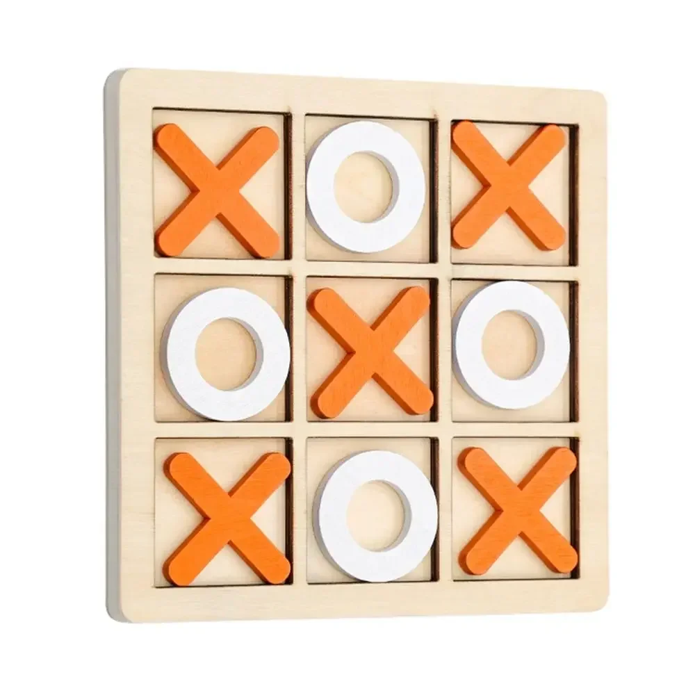 1PC Wooden Board Game Tic Tac Toe 9"x9" Table Toy for Kids Gifts Family Games Desk Decoration Board Game