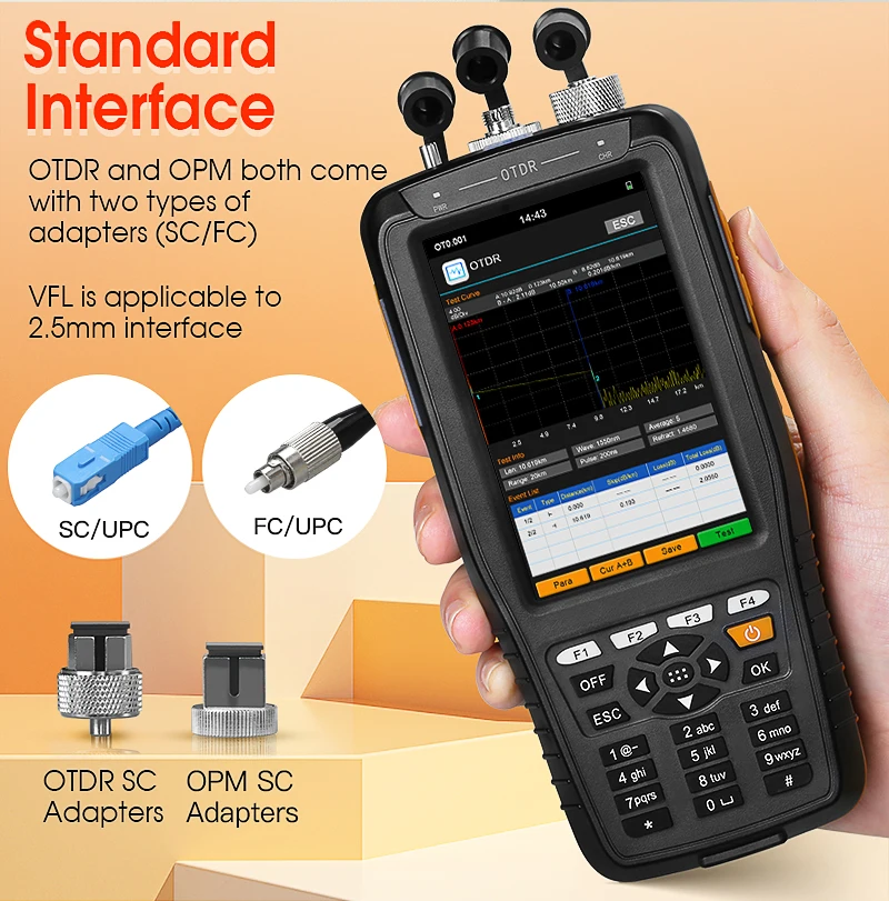 AUA28U/AUA28A Multifunctional OTDR 1550nm Touch Screen Optical Time Domain Refle