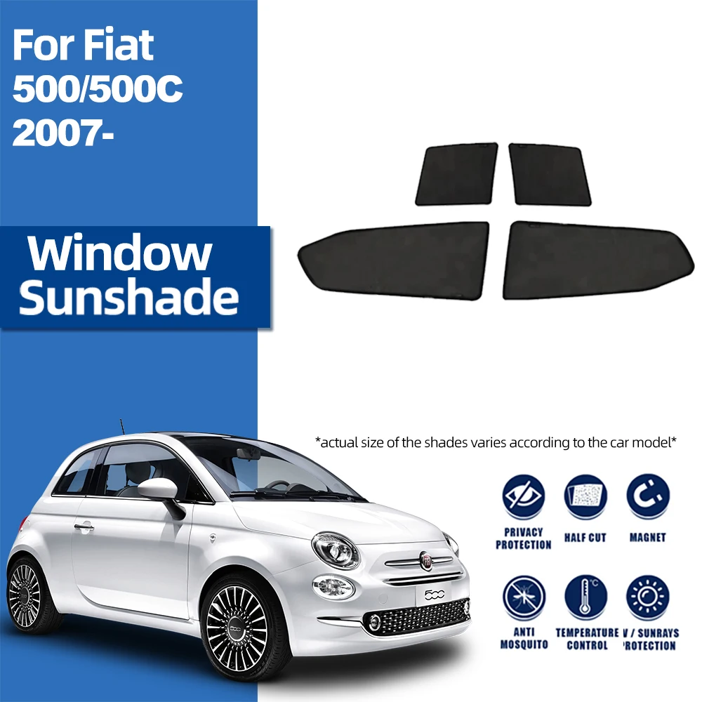 For Fiat 500 500C 2007-2024 Magnetic Car Sunshade Shield Front