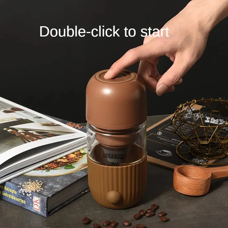Automatic grinding integrated coffee maker USB portable multi-functional home office business trip beans small mini