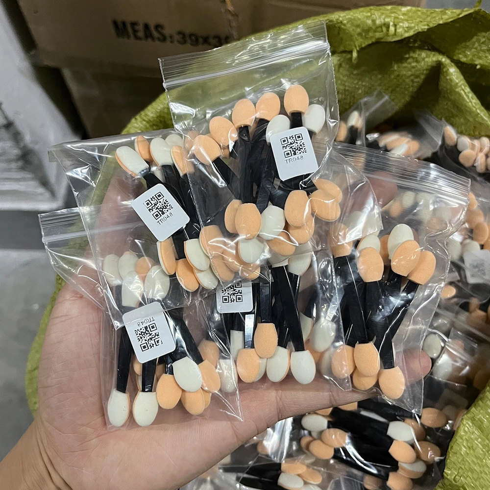 Description Picture 4 of item10/30/50/100/200pcs Nail Powder Brushes Sponge Double Sided Eyeshadow Applicators Sticks Disposable Makeup Sponge Beauty Tools